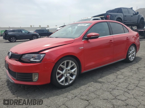 2014 Volkswagen Jetta GLI with VIN 3VW4T7AJ0EM318615, listed as a Copart auction lot 58542385 with 211,879 mi miles and Salvage title. Bid and sale history available at DreamBid. Image 1.