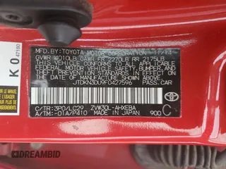 2015 Toyota Prius Four with VIN JTDKN3DU9F0427596, listed as a Copart auction lot 55573695 with 171,480 mi miles and Salvage Title. Bid and sale history available at DreamBid. Image 13.