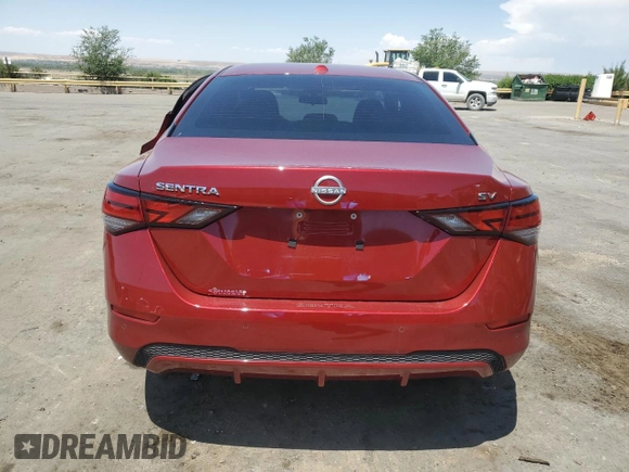 2024 Nissan Sentra SV with VIN 3N1AB8CV7RY222657, listed as a Copart auction lot 58617775 with 9,826 mi miles and Salvage title. Bid and sale history available at DreamBid. Image 6.