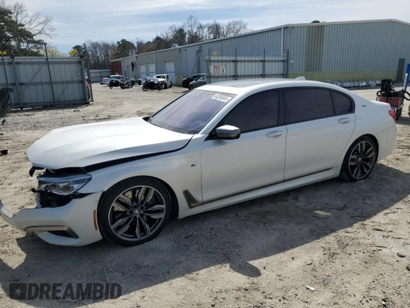 2018 BMW 7 Series M760i xDrive with VIN WBA7H6C53JG614967, listed as a Copart auction lot 49269345 with 83,872 mi miles and Salvage Title. Bid and sale history available at carsss.com. Image 1.