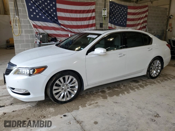 2014 Acura RLX Advance with VIN JH4KC1F90EC000564, listed as a Copart auction lot 59930075 with 190,933 mi miles and Salvage title. Bid and sale history available at DreamBid. Image 1.