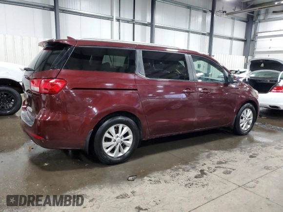 2016 Kia Sedona LX with VIN KNDMB5C17G6112900, listed as a Copart auction lot 66140554 with 208,132 mi miles and Salvage Title. Bid and sale history available at carsss.com. Image 3.