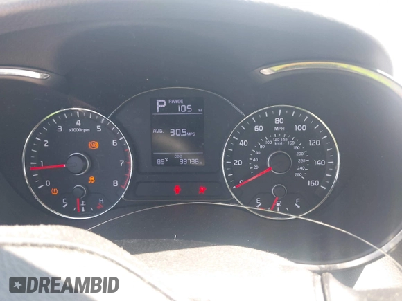2017 Kia Forte LX with VIN 3KPFK4A75HE091714, listed as a IAAI auction lot 41908144 with 99,736 mi miles. Bid and sale history available at carsss.com. Image 7.