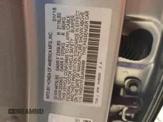 2018 Honda Accord Sedan Sport 1.5T with VIN 1HGCV1F30JA089488, listed as a Copart auction lot 53901705 with 0 mi miles and Salvage Title. Bid and sale history available at carsss.com. Image 12.
