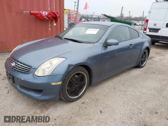 2006 Infiniti G35 Coupe with VIN JNKCV54E76M712135, listed as a IAAI auction lot 41625164 with 149,739 mi miles. Bid and sale history available at carsss.com. Image 2.