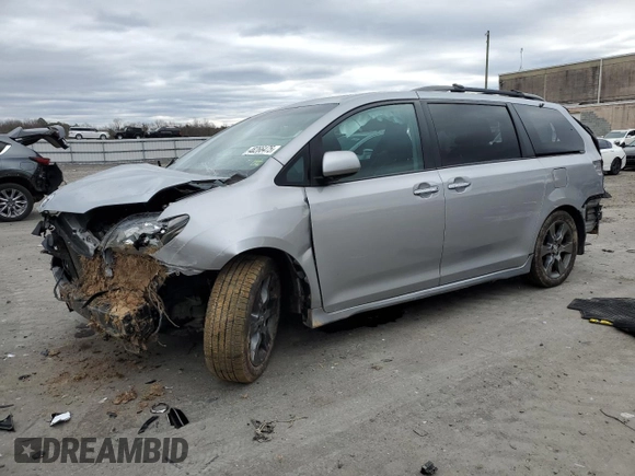 2016 Toyota Sienna SE with VIN 5TDXK3DC0GS725247, listed as a Copart auction lot 48266475 with 100,122 mi miles and Salvage title. Bid and sale history available at DreamBid. Image 1.