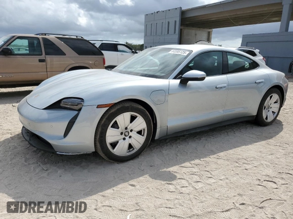 2021 Porsche Taycan with VIN WP0AA2Y17MSA16879, listed as a Copart auction lot 44595125 with 7,105 mi miles and Non repairable. Bid and sale history available at DreamBid. Image 1.