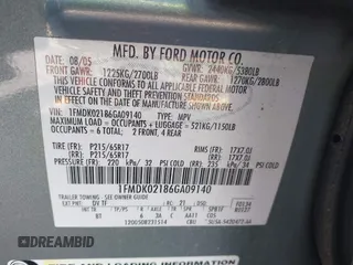 2006 Ford Freestyle SEL z VIN 1FMDK02186GA09140, wystawiony jako IAAI lot #42135912 z przebiegiem 172 699 mil mil oraz . Historia ofert i sprzedaży dostępna na DreamBid. Obrazek 9.