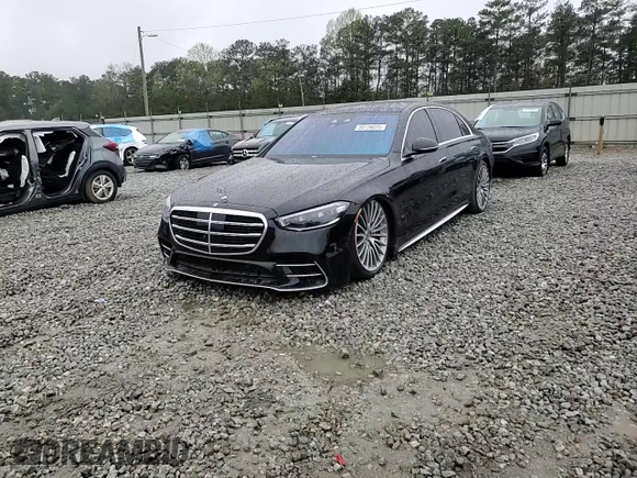 2023 Mercedes-Benz S 580 with VIN W1K6G7GB0PA184579, listed as a Copart auction lot 50176075 with 8,766 mi miles and Salvage Title. Bid and sale history available at DreamBid. Image 13.