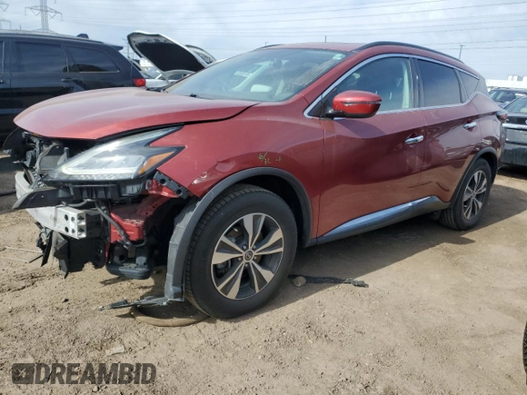 2020 Nissan Murano SV z VIN 5N1AZ2BJ0LN106348, wystawiony jako Copart lot #52175985 z przebiegiem 79 087 mil mil oraz Szkoda całkowita • Salvage title. Historia ofert i sprzedaży dostępna na DreamBid. Obrazek 1.