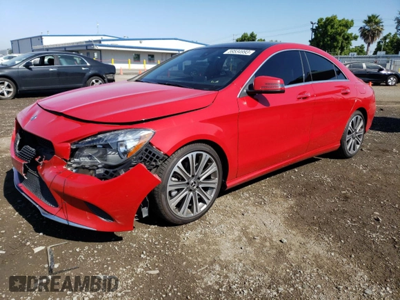 2019 Mercedes-Benz CLA 250 with VIN WDDSJ4EB5KN728433, listed as a Copart auction lot 59534993 with 97,636 mi miles and . Bid and sale history available at DreamBid. Image 1.