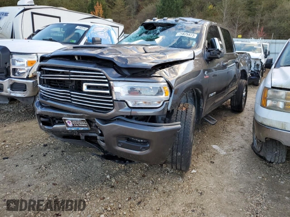 2023 Ram 2500 Laramie with VIN 3C6UR5FL0PG646741, listed as a Copart auction lot 75825473 with 4,823 mi miles and Salvage Title. Bid and sale history available at carsss.com. Image 1.