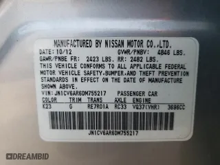 2013 Infiniti G37 Sedan x with VIN JN1CV6AR6DM755217, listed as a Copart auction lot 63144894 with 0 mi miles and Salvage Title. Bid and sale history available at carsss.com. Image 14.