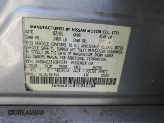 2005 Nissan Maxima 3.5 SE with VIN 1N4BA41E85C845584, listed as a Copart auction lot 72736914 with 211,531 mi miles and Salvage Title. Bid and sale history available at carsss.com. Image 14.