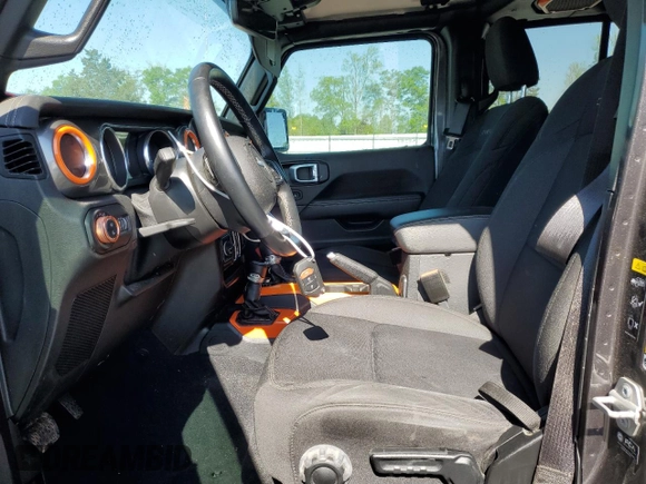2021 Jeep Gladiator Overland с VIN 1C6HJTFG0ML574762, выставлен на аукционе Copart как лот 48537015 с пробегом 32 283 миль миль и Списание • Salvage title. История ставок и продаж доступна на DreamBid. Изображение 7.