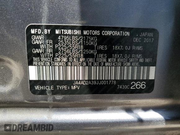 2018 Mitsubishi Outlander ES z VIN JA4AD2A39JJ001778, wystawiony jako Copart lot #52923235 z przebiegiem 136 549 mil mil oraz Szkody całkowita. Historia ofert i sprzedaży dostępna na DreamBid. Obrazek 14.