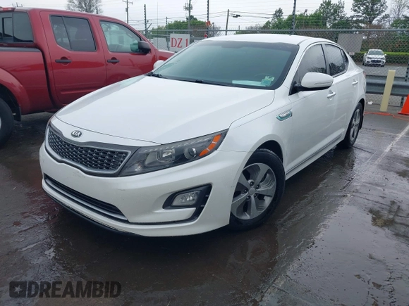 2016 Kia Optima Hybrid with VIN KNAGM4AD9G5092084, listed as a IAAI auction lot 41879089 with 141,927 mi miles. Bid and sale history available at carsss.com. Image 2.
