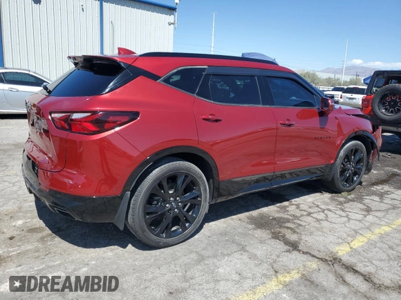 2019 Chevrolet Blazer RS z VIN 3GNKBERS1KS684676, wystawiony jako Copart lot #56251875 z przebiegiem 59 503 mil mil oraz Szkoda całkowita • Salvage title. Historia ofert i sprzedaży dostępna na DreamBid. Obrazek 3.