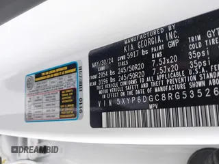 2024 Kia Telluride S z VIN 5XYP6DGC8RG535265, wystawiony jako IAAI lot #42514272 z przebiegiem 22 228 mil mil oraz . Historia ofert i sprzedaży dostępna na DreamBid. Obrazek 9.