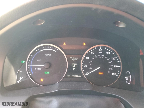 2015 Lexus ES 300h Hybrid with VIN JTHBW1GG1F2080050, listed as a Copart auction lot 49056615 with 104,422 mi miles and Salvage Title. Bid and sale history available at carsss.com. Image 9.