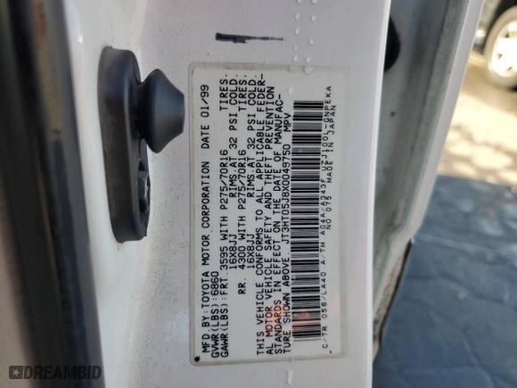 1999 Toyota Land Cruiser with VIN JT3HT05J8X0049750, listed as a Copart auction lot 77547144 with 168,435 mi miles and Salvage Title. Bid and sale history available at carsss.com. Image 14.