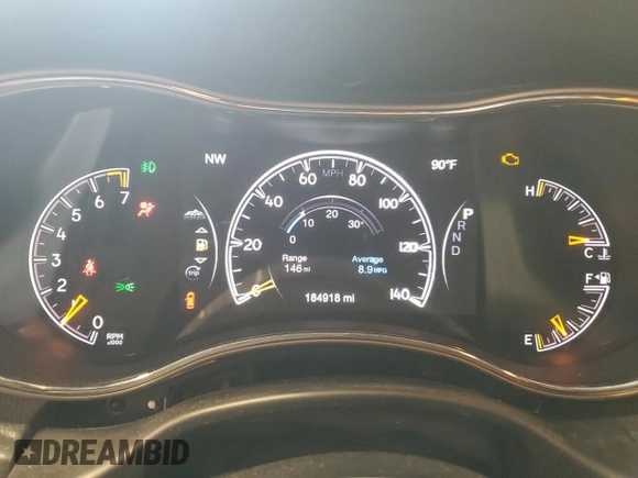 2016 Jeep Grand Cherokee Limited with VIN 1C4RJFBG8GC488589, listed as a Copart auction lot 62661705 with 184,918 mi miles and Non repairable. Bid and sale history available at DreamBid. Image 9.