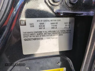 2009 Saturn Aura XR with VIN 1G8ZX57749F204744, listed as a Copart auction lot 53164185 with 101,918 mi miles and Salvage Title. Bid and sale history available at DreamBid. Image 12.