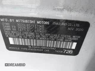 2021 Mitsubishi Mirage ES с VIN ML32AUHJ6MH002842, выставлен на аукционе IAAI как лот 41380479 с пробегом 71 939 миль миль и . История ставок и продаж доступна на DreamBid. Изображение 9.