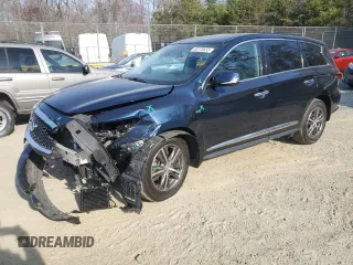 2019 Infiniti QX60 Pure z VIN 5N1DL0MM3KC559206, wystawiony jako Copart lot #50775555 z przebiegiem 62 914 mil mil oraz Szkoda całkowita • Salvage title. Historia ofert i sprzedaży dostępna na DreamBid. Obrazek 1.