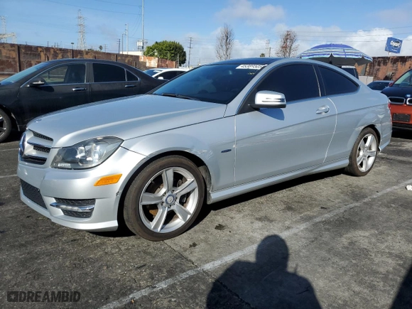 2012 Mercedes-Benz C-Class C 250 with VIN WDDGJ4HB7CF755503, listed as a Copart auction lot 45389505 with 97,380 mi miles and Salvage Title. Bid and sale history available at carsss.com. Image 1.