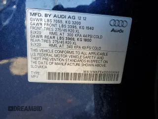 2013 Audi Q7 3.0L TDI Prestige with VIN WA1VMAFE4DD009568, listed as a Copart auction lot 69258064 with 192,133 mi miles and Salvage Title. Bid and sale history available at carsss.com. Image 13.