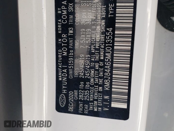 2021 Hyundai NEXO Limited z VIN KM8J84A65MU013554, wystawiony jako Copart lot #62621393 z przebiegiem 11 237 mil mil oraz Szkoda całkowita • Salvage title. Historia ofert i sprzedaży dostępna na DreamBid. Obrazek 13.