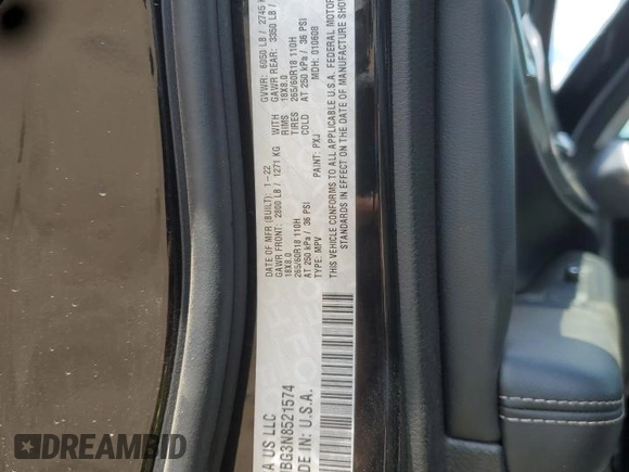 2022 Jeep Grand Cherokee Limited with VIN 1C4RJHBG3N8521574, listed as a Copart auction lot 63047765 with 26,959 mi miles and Salvage title. Bid and sale history available at DreamBid. Image 13.