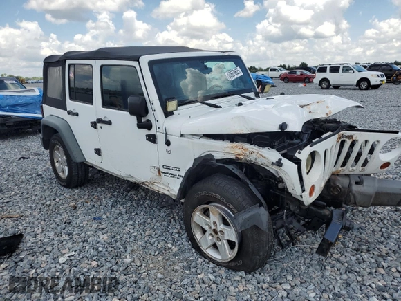2012 Jeep Wrangler Unlimited Sport with VIN 1C4BJWDG6CL240673, listed as a Copart auction lot 60669625 with Not provided miles and Salvage title. Bid and sale history available at DreamBid. Image 4.