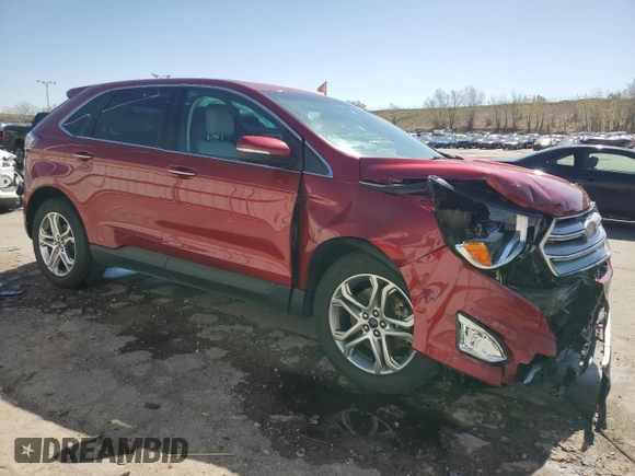 2015 Ford Edge Titanium with VIN 2FMTK4K93FBB03491, listed as a Copart auction lot 54075365 with 94,095 mi miles and Salvage Title. Bid and sale history available at carsss.com. Image 4.