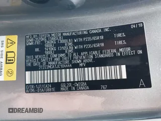 2018 Lexus RX with VIN 2T2ZZMCA1JC104444, listed as a IAAI auction lot 41773351 with 62,198 mi miles. Bid and sale history available at carsss.com. Image 9.