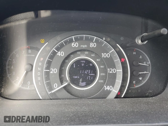 2015 Honda CR-V LX with VIN 2HKRM4H3XFH630489, listed as a Copart auction lot 54095235 with 111,231 mi miles and Salvage Title. Bid and sale history available at DreamBid. Image 9.