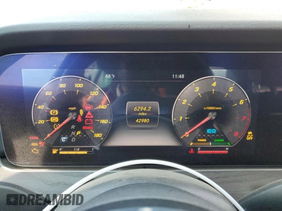 2019 Mercedes-Benz E-Class AMG E 53 with VIN WDDZF6BBXKA612832, listed as a Copart auction lot 72825784 with 42,980 mi miles and Salvage Title. Bid and sale history available at carsss.com. Image 9.