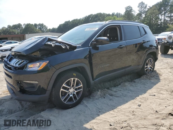 2018 Jeep Compass Latitude with VIN 3C4NJCBBXJT339470, listed as a Copart auction lot 61000055 with 75,563 mi miles and Salvage title. Bid and sale history available at DreamBid. Image 1.
