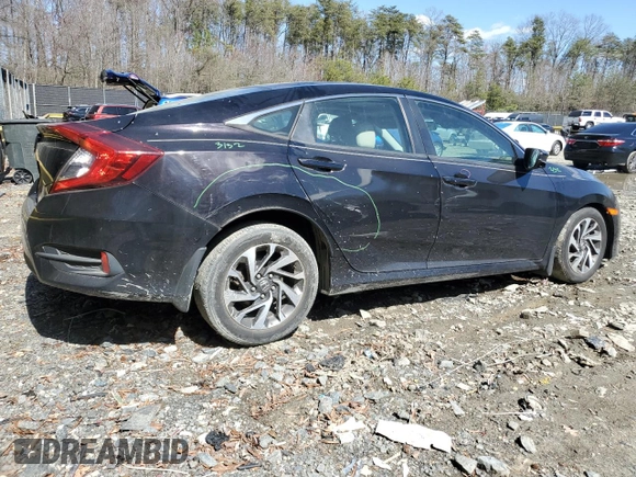 2016 Honda Civic EX with VIN 19XFC2F74GE233267, listed as a Copart auction lot 50123275 with 70,018 mi miles and Salvage Title. Bid and sale history available at DreamBid. Image 3.