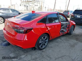 2025 Honda Civic Sedan Hybrid Sport with VIN 2HGFE4F8XSH311869, listed as a IAAI auction lot 41349287 with 3,814 mi miles. Bid and sale history available at carsss.com. Image 4.