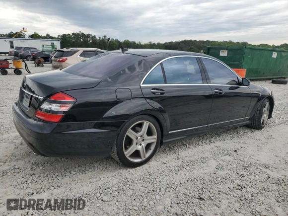 2007 Mercedes-Benz S 550 with VIN WDDNG71X47A121193, listed as a Copart auction lot 54193185 with 233,090 mi miles and Salvage Title. Bid and sale history available at DreamBid. Image 3.