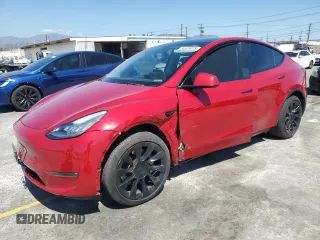 2021 Tesla Model Y Long Range with VIN 5YJYGDEE0MF217761, listed as a Copart auction lot 56525075 with 72,751 mi miles and Salvage Title. Bid and sale history available at DreamBid. Image 1.