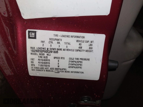 2002 Pontiac Grand Am SE z VIN 1G2NE52F92C291335, wystawiony jako IAAI lot #41665150 z przebiegiem 75 552 mil mil oraz . Historia ofert i sprzedaży dostępna na DreamBid. Obrazek 9.