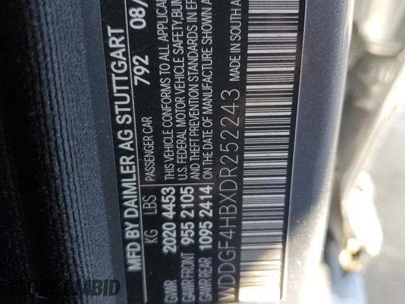 2013 Mercedes-Benz C 250 Sport with VIN WDDGF4HBXDR252243, listed as a Copart auction lot 43902225 with 116,027 mi miles and Salvage Title. Bid and sale history available at DreamBid. Image 14.
