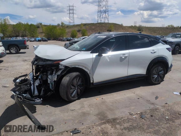 2023 Nissan ARIYA Platinum+ z VIN JN1DF0CD6PM710086, wystawiony jako Copart lot #56642525 z przebiegiem 13 373 mil mil oraz Szkoda całkowita • Salvage title. Historia ofert i sprzedaży dostępna na DreamBid. Obrazek 1.