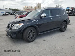 2019 Nissan Armada Platinum with VIN JN8AY2NE1K9758882, listed as a Copart auction lot 57043025 with 66,856 mi miles and Salvage title. Bid and sale history available at DreamBid. Image 1.