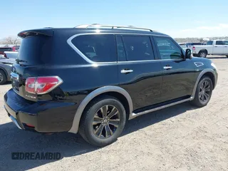 2017 Nissan Armada Platinum with VIN JN8AY2NE7H9702910, listed as a IAAI auction lot 42028682 with 134,681 mi miles. Bid and sale history available at carsss.com. Image 4.