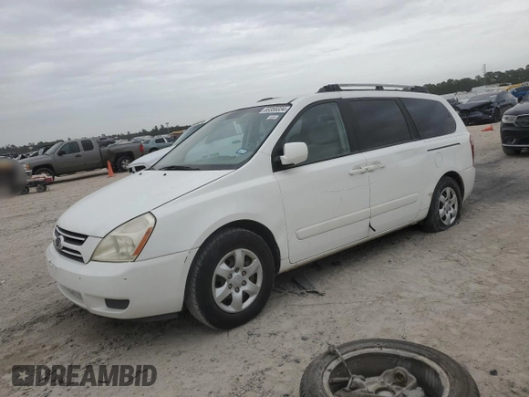 2007 Kia Sedona LX with VIN KNDMB233776147825, listed as a Copart auction lot 83355334 with 243,541 mi miles and Clean Title. Bid and sale history available at carsss.com. Image 1.