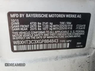 2016 BMW X1 xDrive28i z VIN WBXHT3C3XGP884843, wystawiony jako Copart lot #50605845 z przebiegiem 115 197 mil mil oraz Nie do naprawy • Non repairable. Historia ofert i sprzedaży dostępna na DreamBid. Obrazek 13.